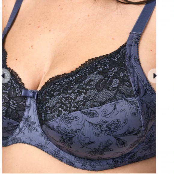 WonderBra NEW Printed Full Support Underwire Lace Top Cup Bra Plus Size 44D NWOT - Picture 12 of 15